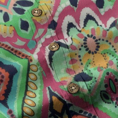 Bohemian Geometric Print Hawaiian Shirt