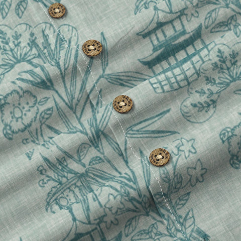 Japanese garden painting scroll