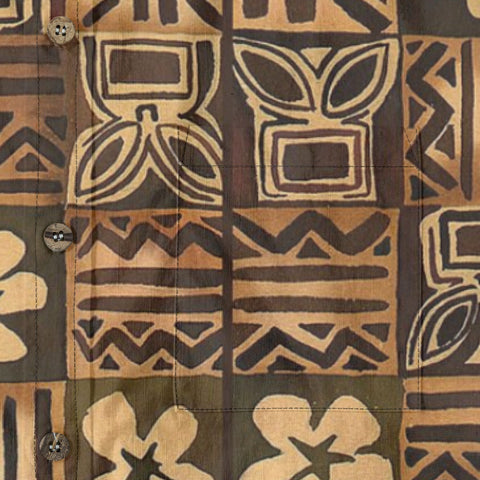 Hawaiian Vintage Pictorial Tiki Floral Totem Retro Printed Shirt