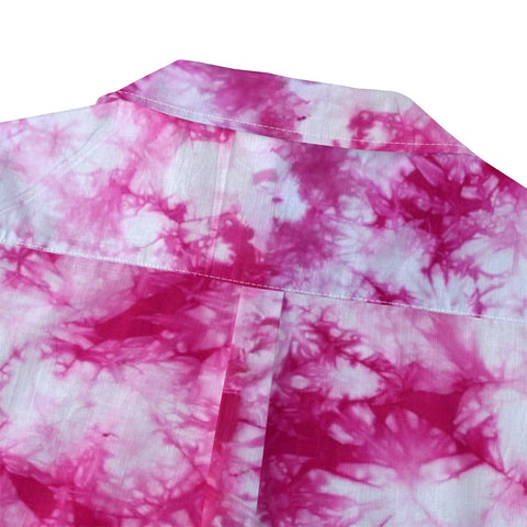 Pink Tie-Dye Hawaiian Shirt