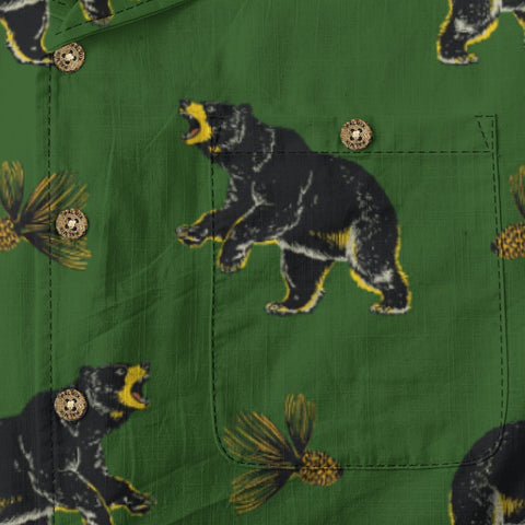 Vintage Black Bear & Pinecone