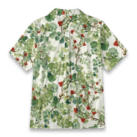 Ginkgo Leaf & Red Berry Hawaiian Shirt