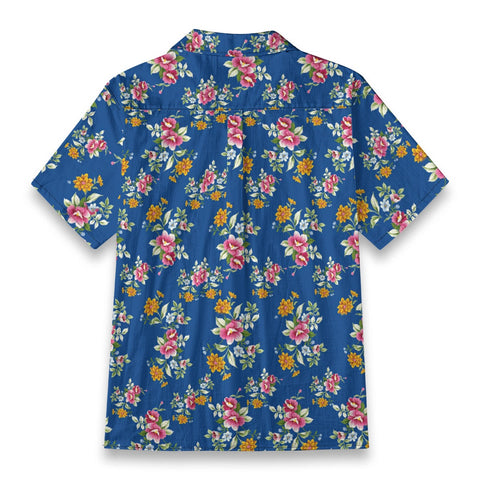 Retro blue rhyme flower border