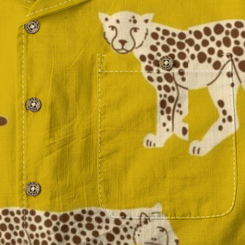 Yellow Cheetah Hawaiian Shirt