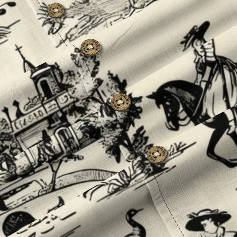 Vintage Toile de Jouy Hawaiian Shirt