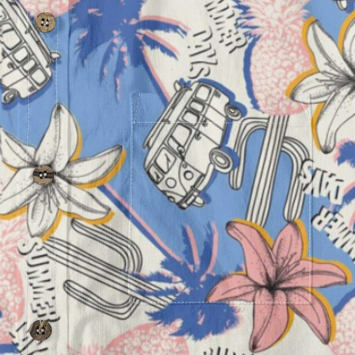Hawaiian  – Tropical Lily Floral Print Shirt