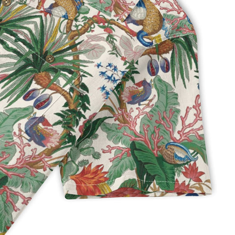 Retro tropical flowers and birds