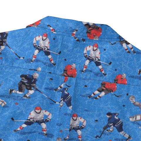 Vintage Bright Blue Hockey Player