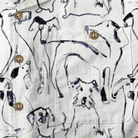 Retro ink painting puppy