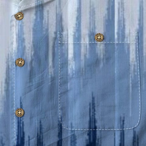 Blue Gradient Hawaiian Shirt