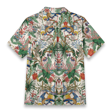 Retro tropical flowers and birds