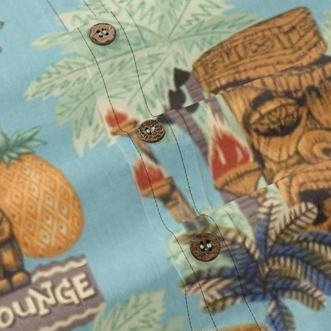 Hawaiian Vintage Pictorial TIKI Island Print Shirt