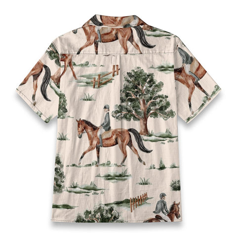 Equestrian Watercolor Hawaiian Shirt