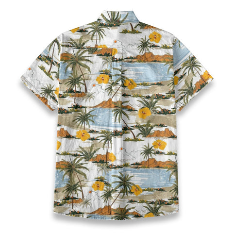 Sunshine Coast – Vintage Hand Painted Art Yellow Hibiscus Flower Shirt