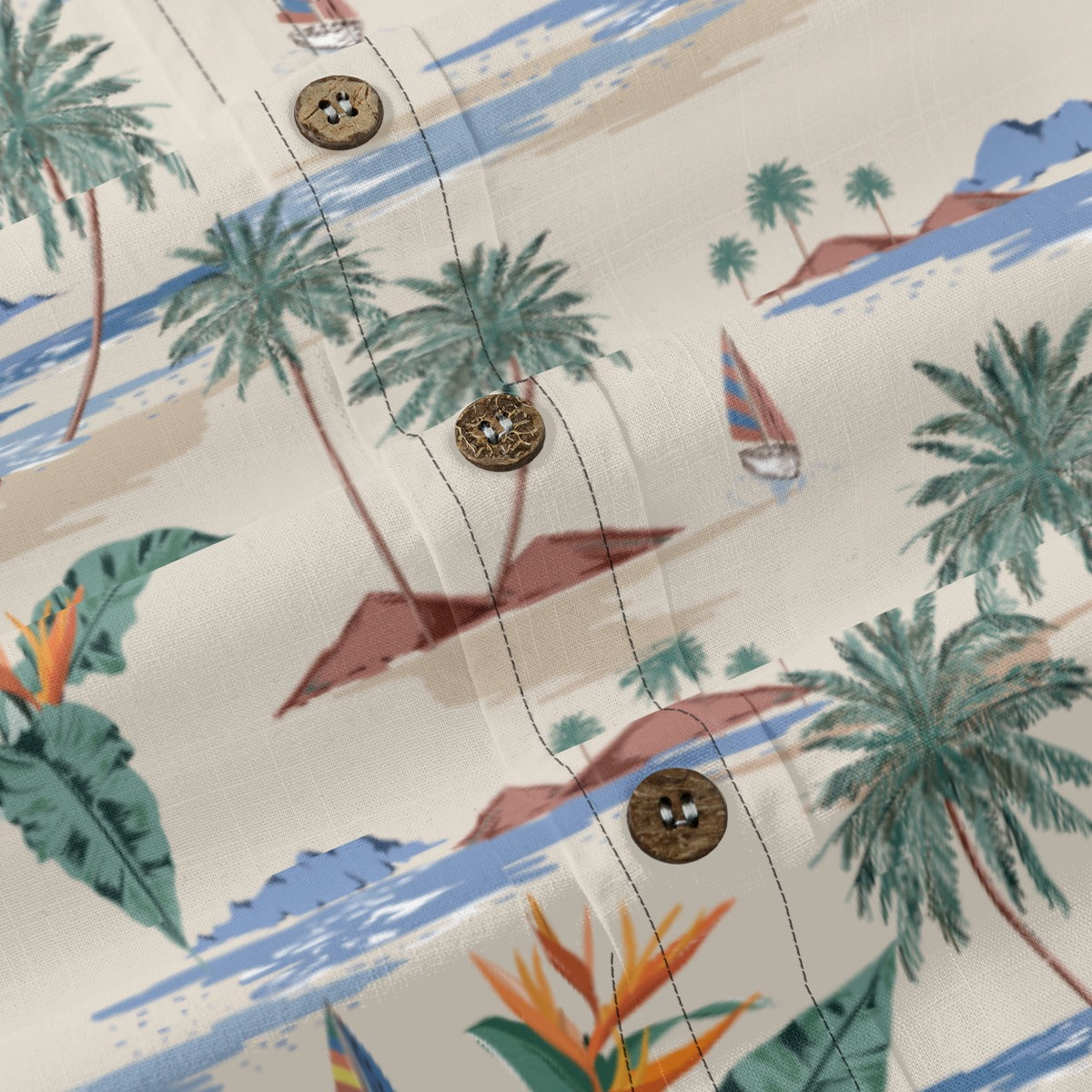 Summer island style holiday printed shirt