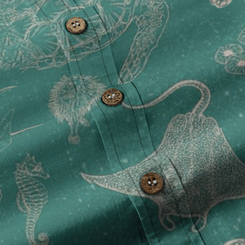 Naturalist – Vintage  bottom line drawing style Hawaiian shirt