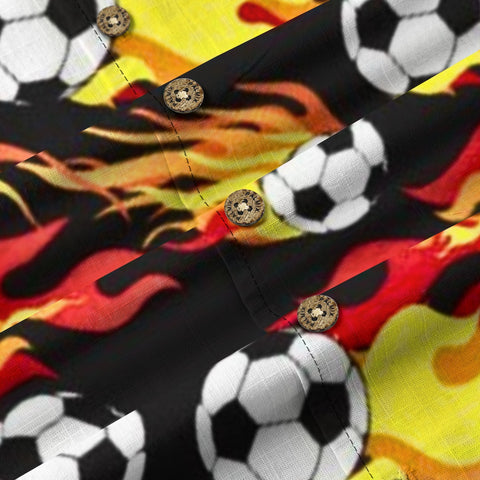 Flaming Soccer Hawaiian Shirt