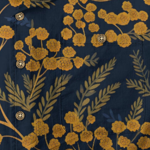Retro Artistic Navy Gold Floral