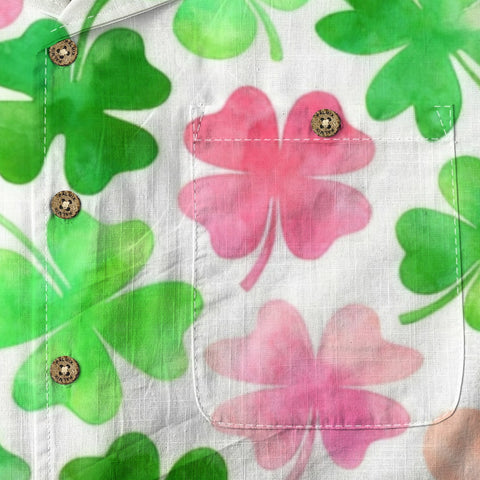 Pastel Clover Watercolor Hawaiian Shirt