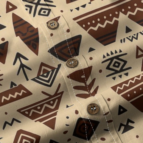 Retro Tiki Pictorial long-sleeve shirt