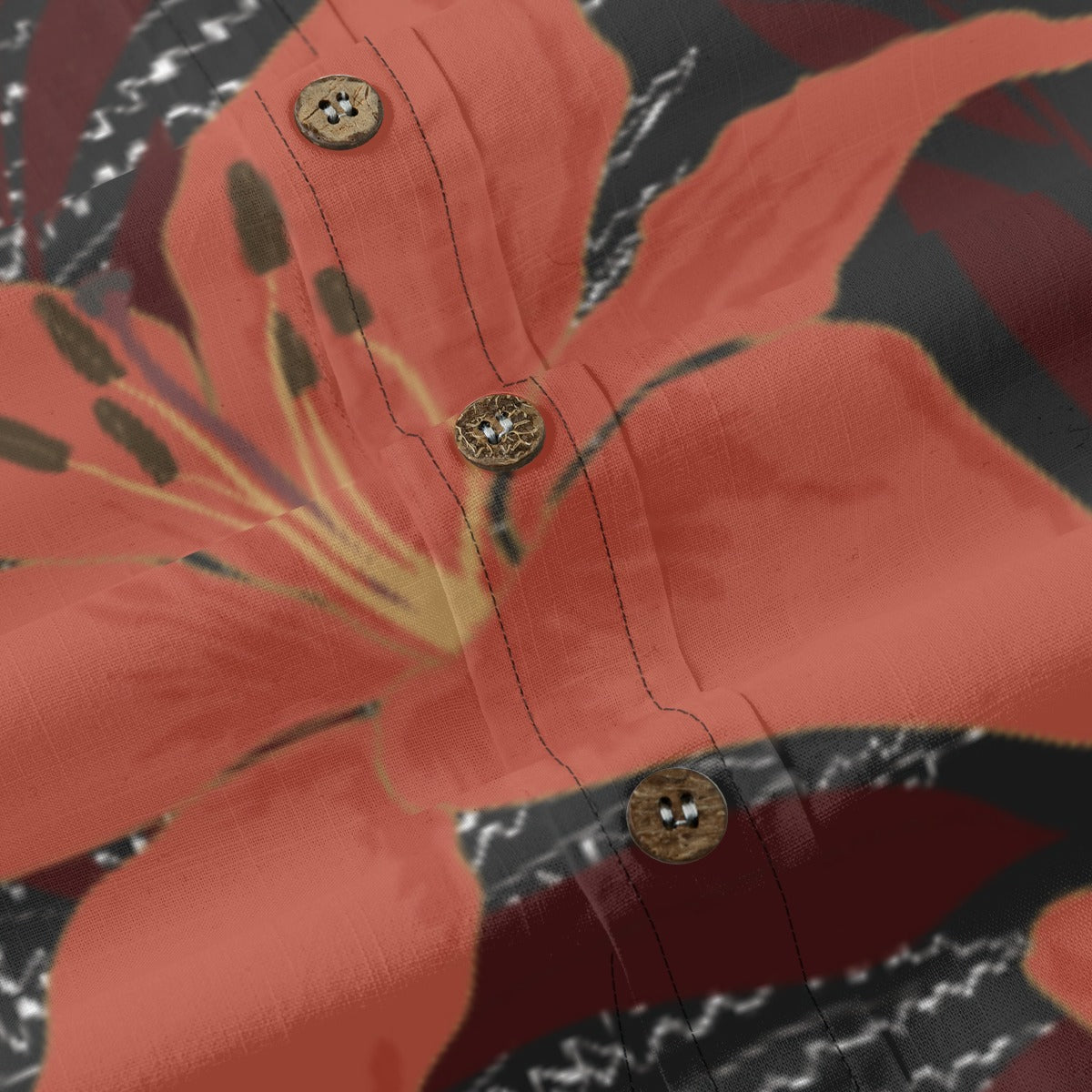 Red & White Island Style-Tropical Lily Bloom Hawaiian Shirt