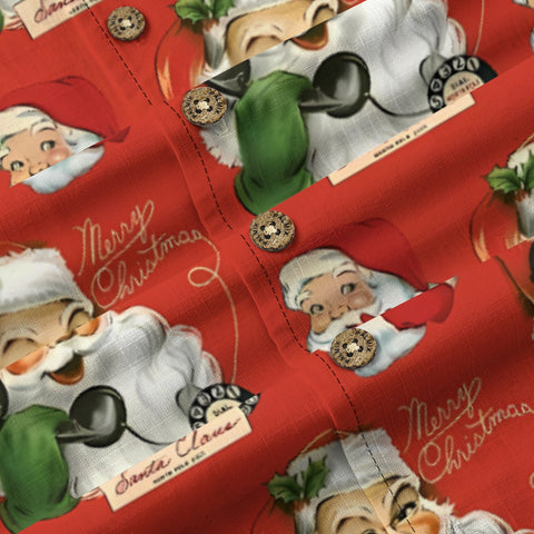 Christmas vintage phone in red tones