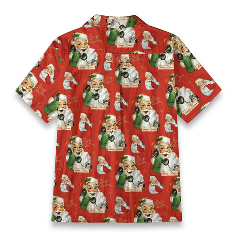 Christmas vintage phone in red tones