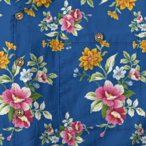 Retro blue rhyme flower border