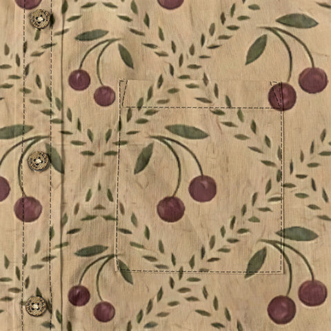 Vintage Cherry Print Long Sleeve Shirt