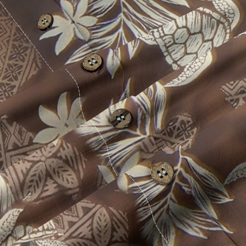 Island Guardian – Tribal Turtle & Floral Hawaiian Shirt