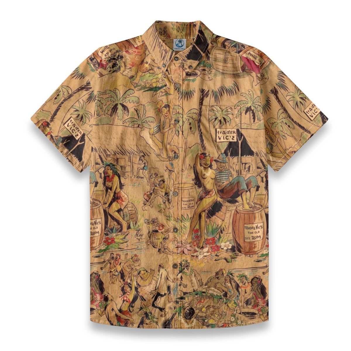 Tiki Tribune – Vintage Newspaper Print Hawaiian Shirt