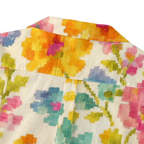 Pixel Floral Hawaiian Shirt