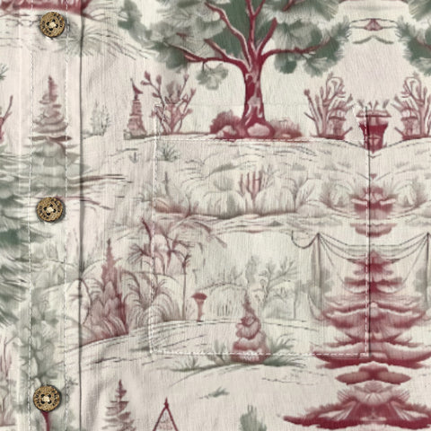 Vintage Christmas Pine Forest Toile