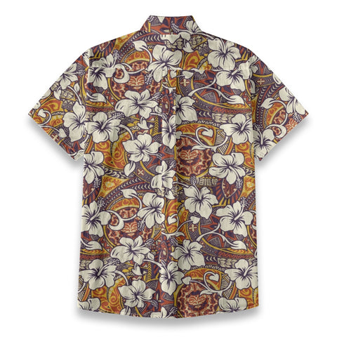 Flame Weaving – Retro Hibiscus with Tribal Totem Shirt