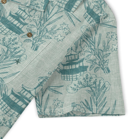 Japanese garden painting scroll