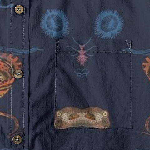 Ocean Explorer Hawaiian Hand-painted Art Print Shirt