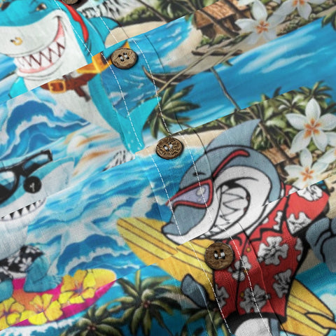 Funny Sharks Aloha Hawaiian Shirt