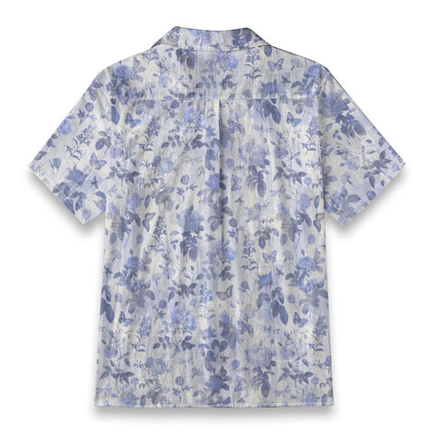 Vintage Soft Blue Floral & Butterfly