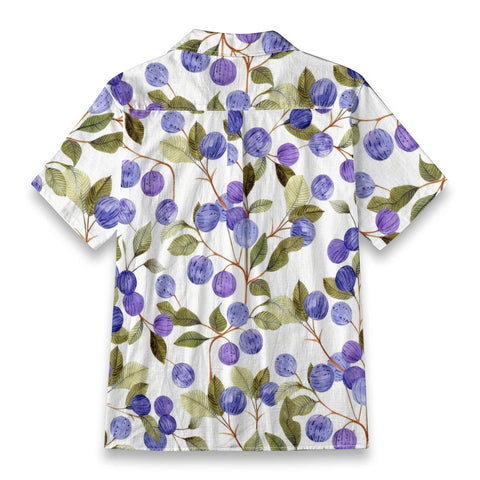 Purple Berry & Leaf Hawaiian Shirt