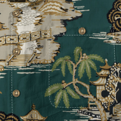 Vintage Teal Oriental Garden