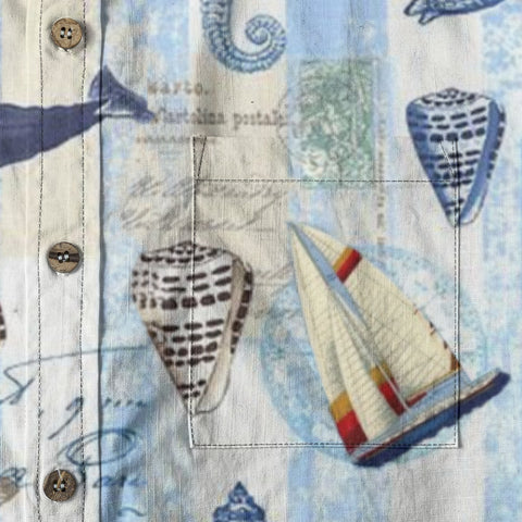 Navigator – Vintage Pictorial Nautical Style Hawaiian Shirt