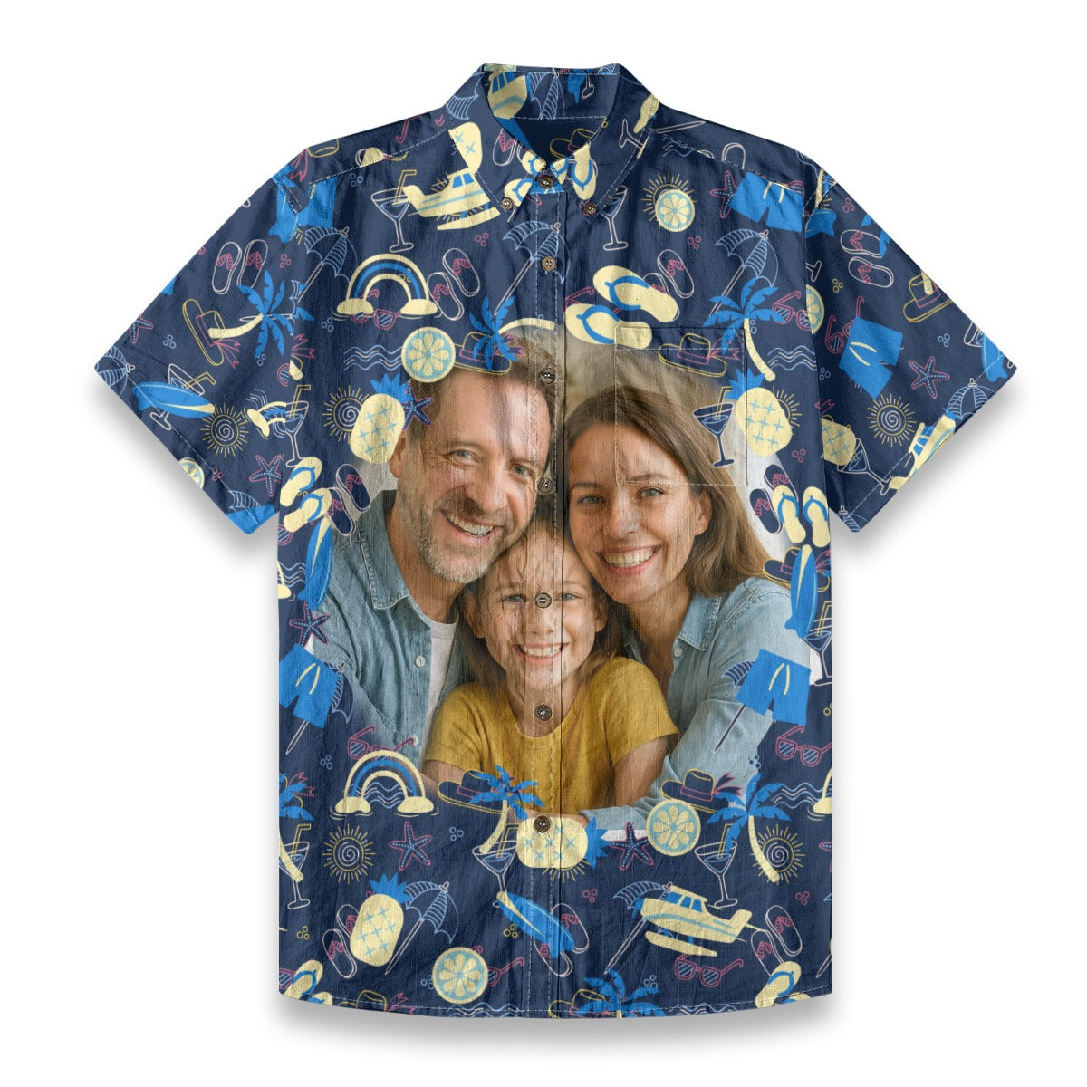 Summer Custom Photo Beach Vacation Hawaiian Shirt Personalized Ocean Family Trip Girl Trip Boy Trip Shirt - The Palmix