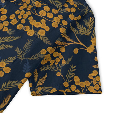 Retro Artistic Navy Gold Floral