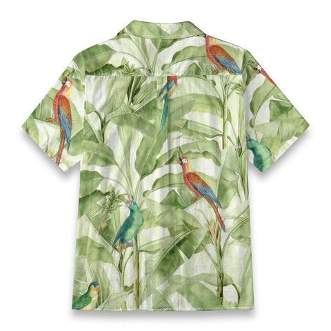 Tropical Parrot & Banana Leaf Hawaiian Shirt