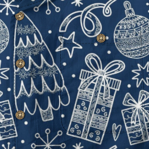 Retro Artistic Navy Christmas Pattern