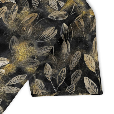 Retro Artistic Dark Leaf & Gold