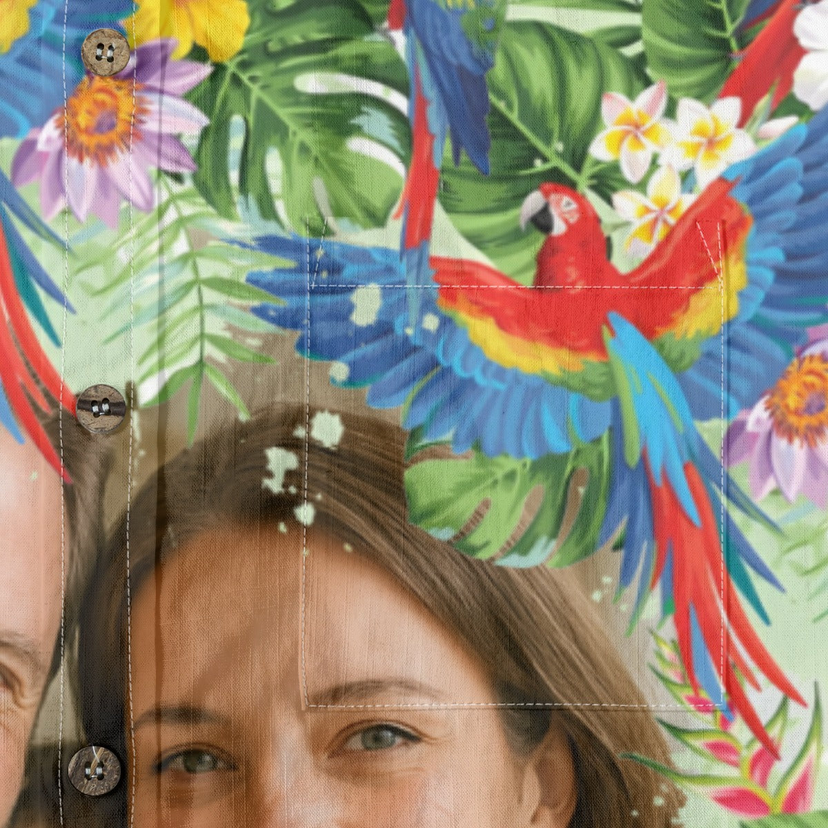 Personalized Hawaiian Shirt with Photo, Parrot Hawaiian Shirt, Vacation Tropical Pattern Shirt for Men Women - The Palmix