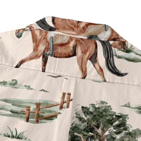 Equestrian Watercolor Hawaiian Shirt