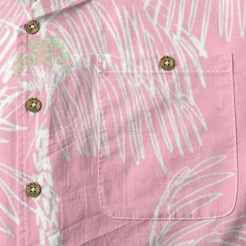 Pink Palm Leaf Hawaiian Shirt