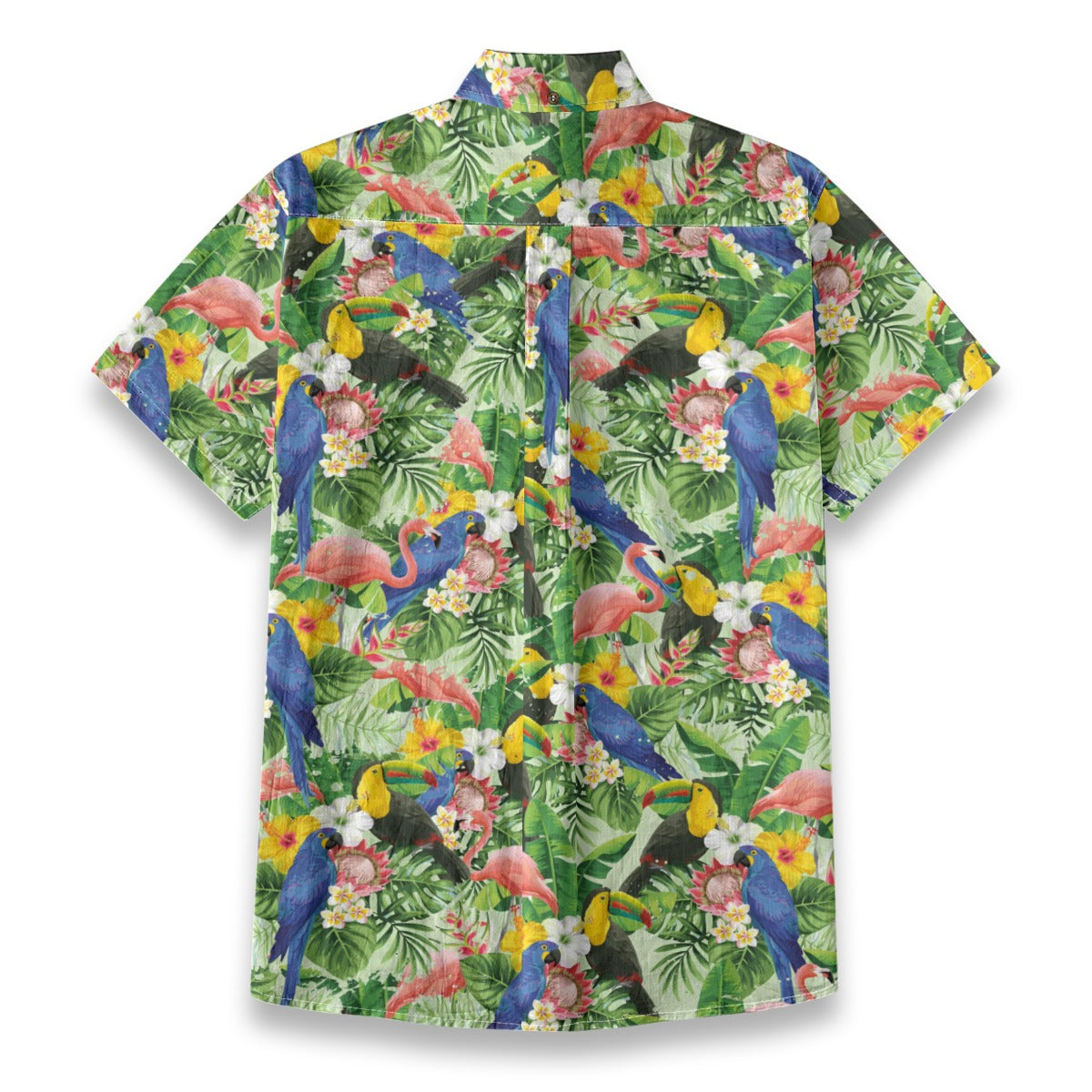 Personalized Hawaiian Shirt with Photo, Flamingo Parrot Hawaiian Shirt, Vacation Tropical Pattern Shirt for Men Women - The Palmix